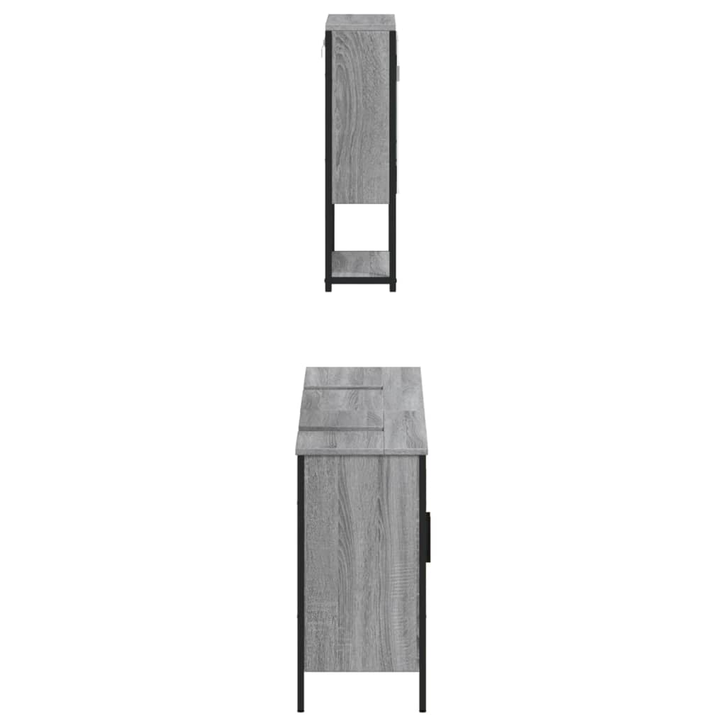 3 Piece Bathroom Furniture Set Engineered Wood