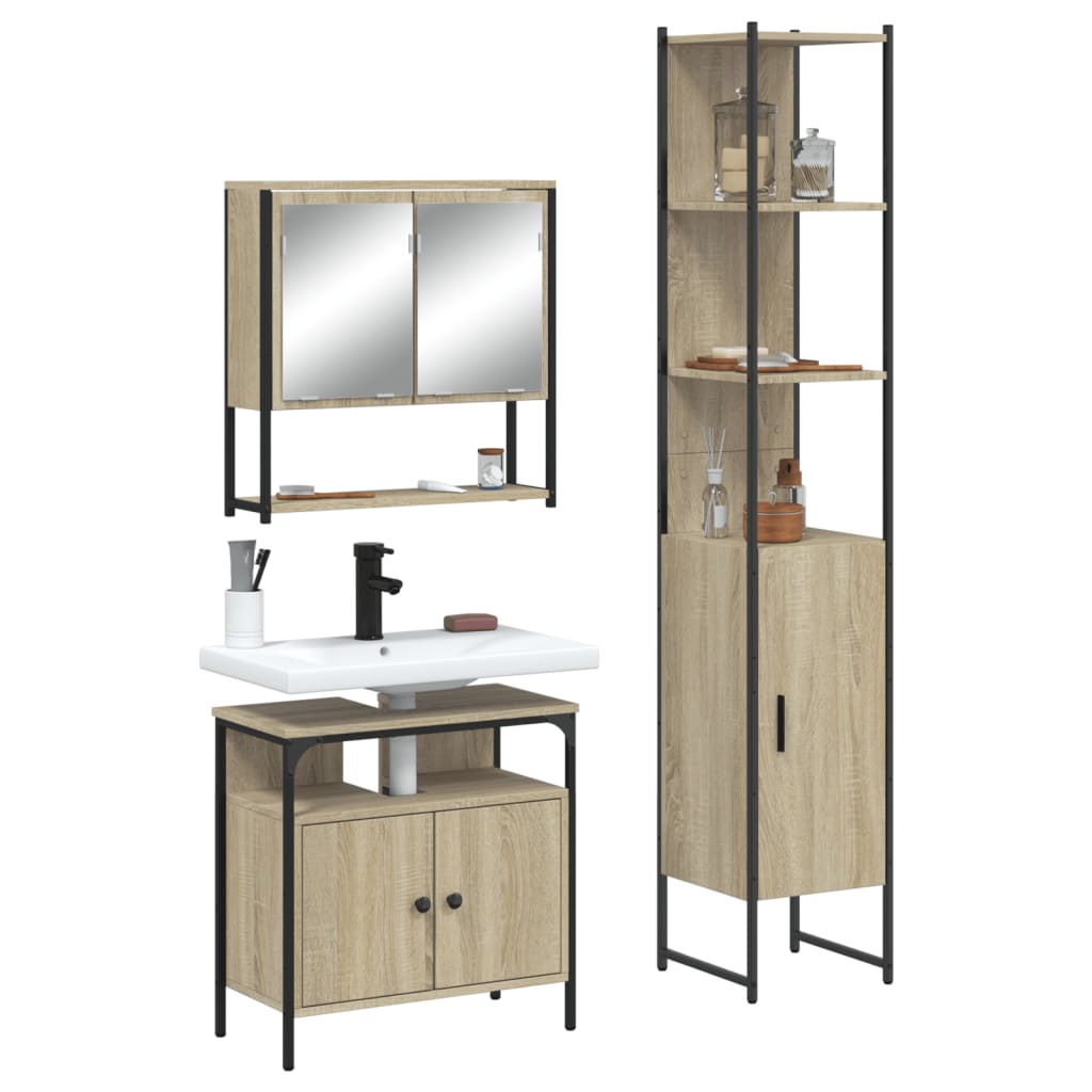 Bathroom Furniture Set 3 Pcs 33 X 33 X 185.5 Cm