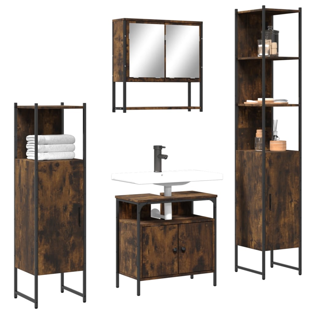 Bathroom Furniture Set 4 Pcs 33 X 33 X 185.5 Cm