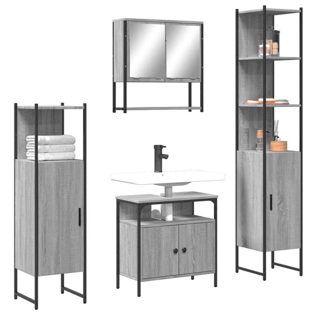 Bathroom Furniture Set 4 Pcs 33 X 33 X 185.5 Cm