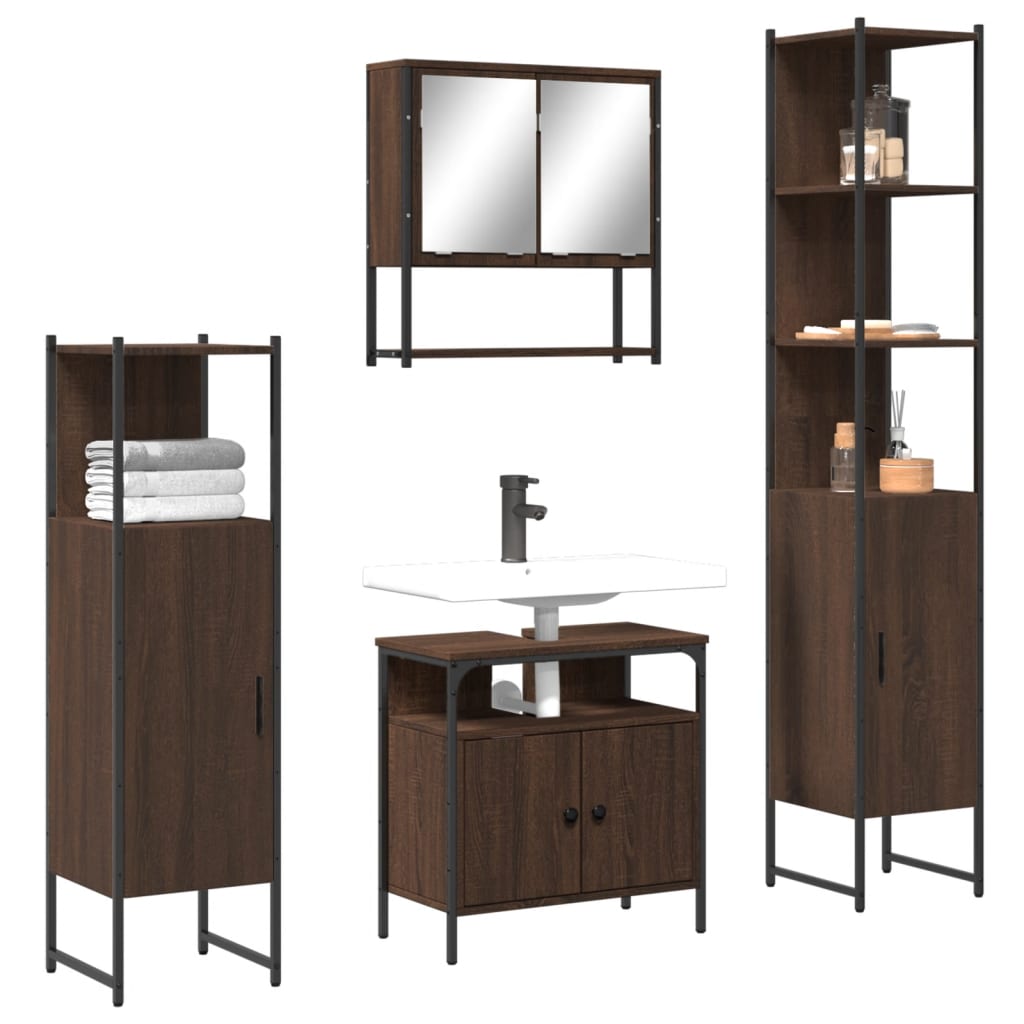 Bathroom Furniture Set 4 Pcs 33 X 33 X 185.5 Cm