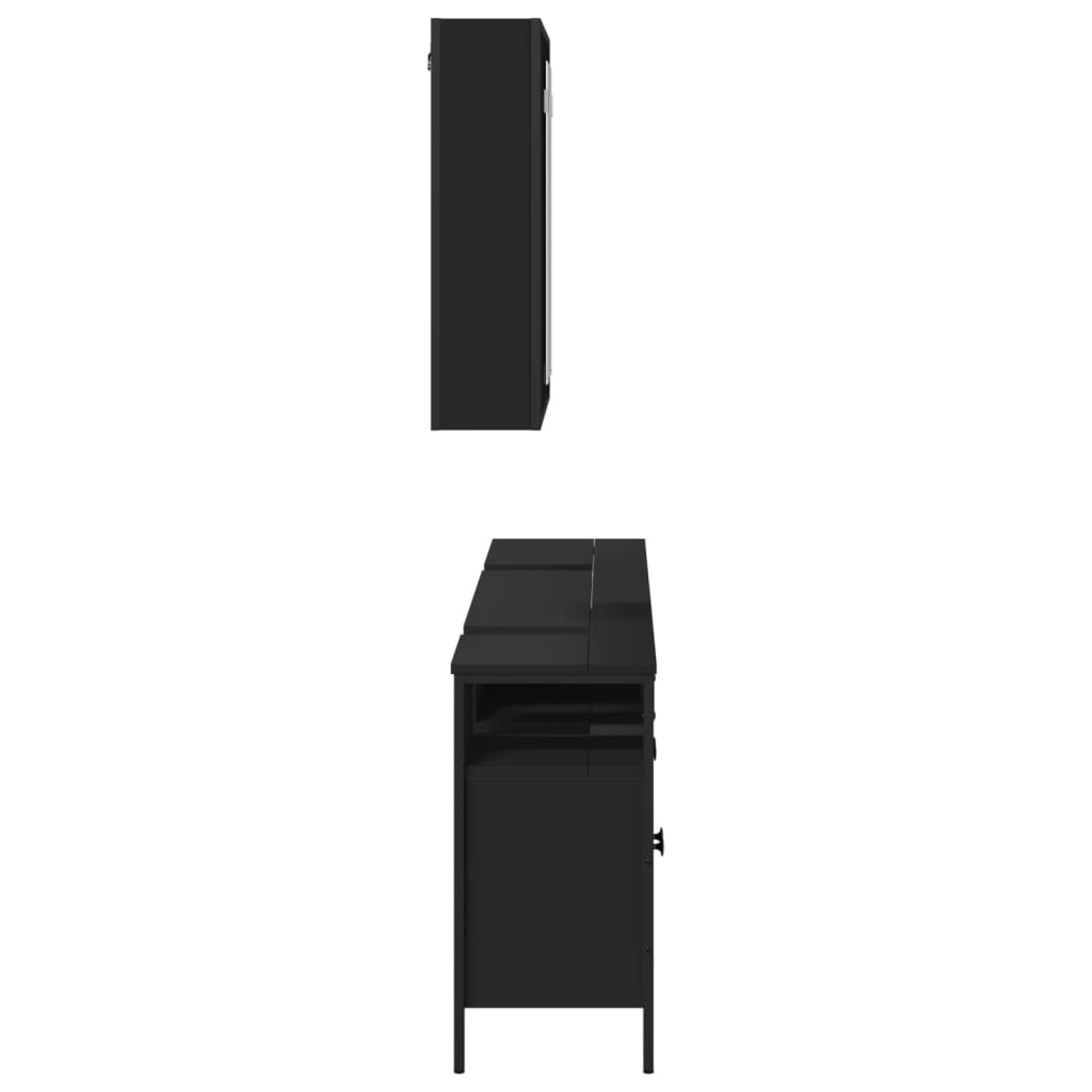 3 Piece Bathroom Cabinet Set Engineered Wood