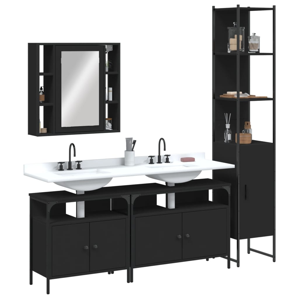 Bathroom Cabinet Set 4 Pcs 33 X 33 X 185.5 Cm