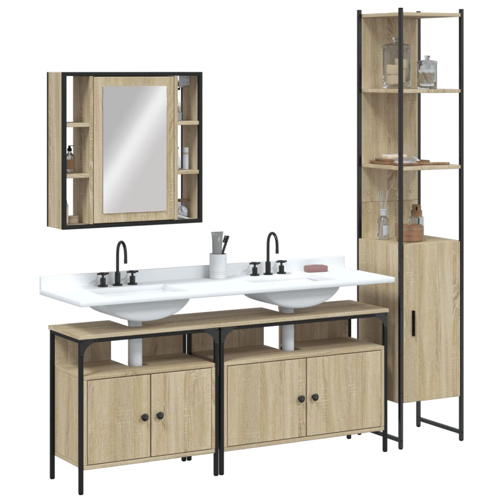 Bathroom Cabinet Set 4 Pcs 33 X 33 X 185.5 Cm