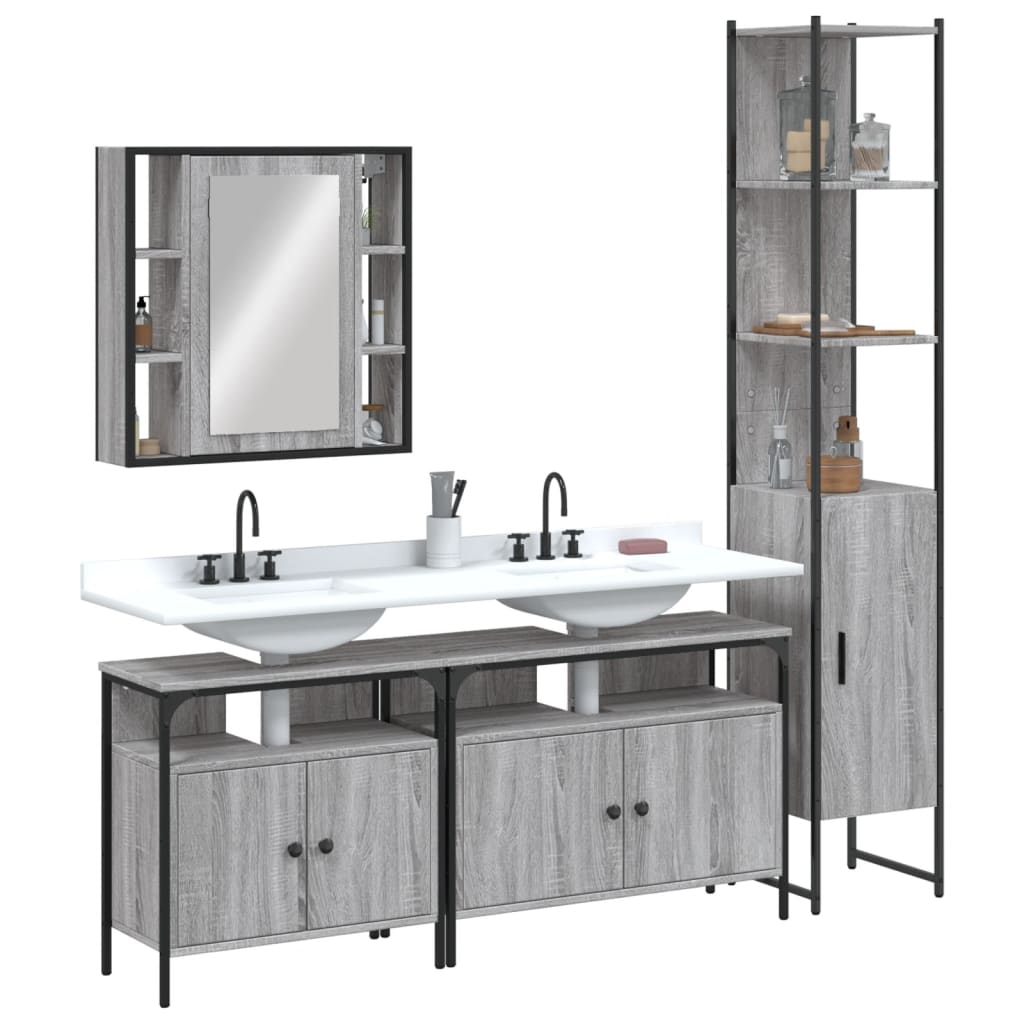 Bathroom Cabinet Set 4 Pcs 33 X 33 X 185.5 Cm
