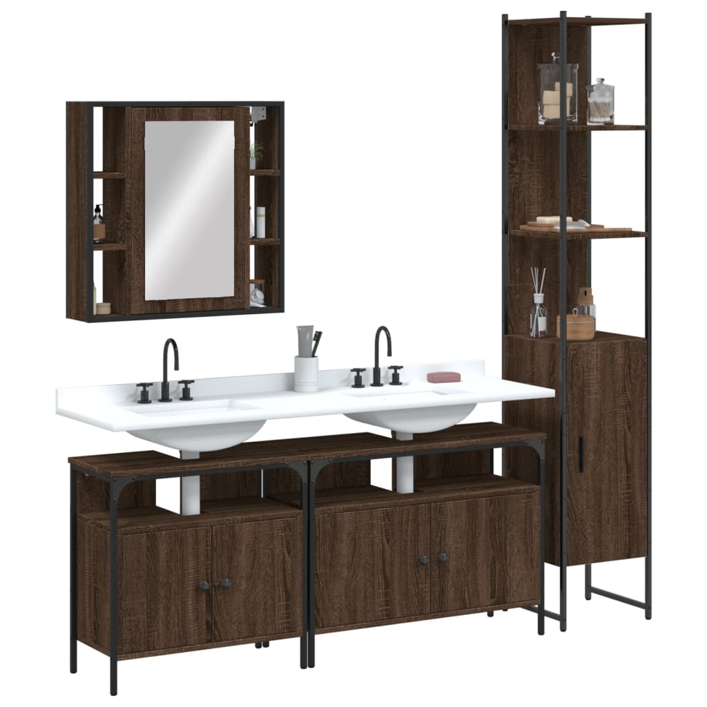 Bathroom Cabinet Set 4 Pcs 33 X 33 X 185.5 Cm