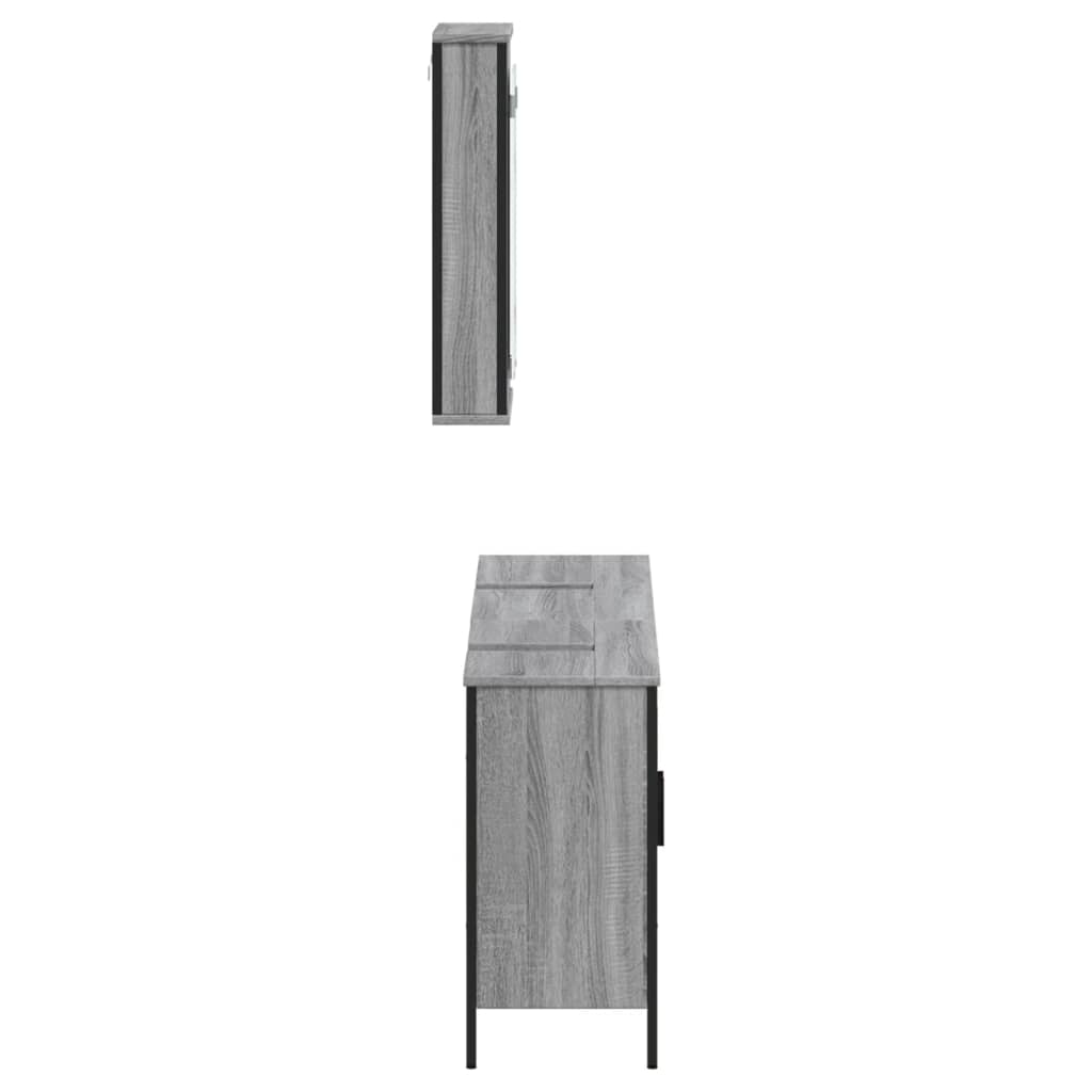 3 Piece Bathroom Furniture Set Engineered Wood