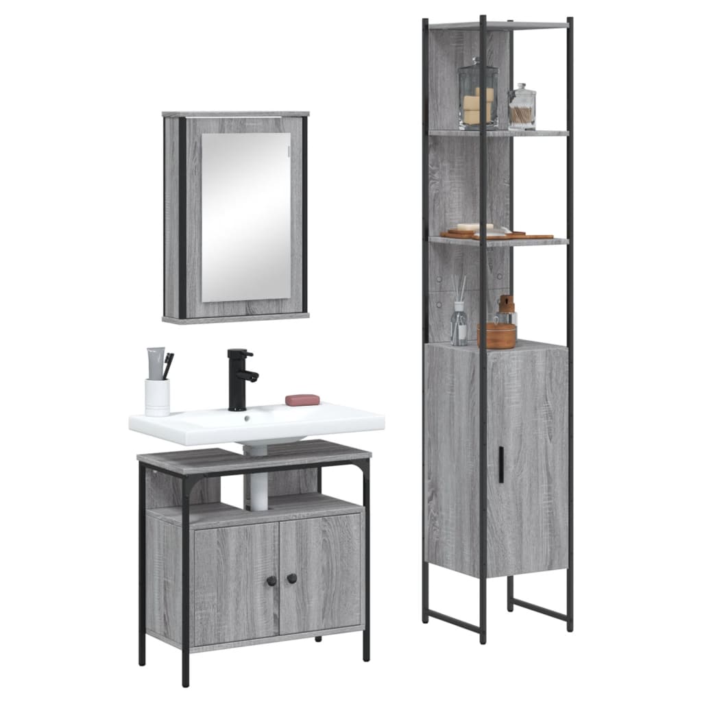Bathroom Furniture Set 3 Pcs 33 X 33 X 185.5 Cm