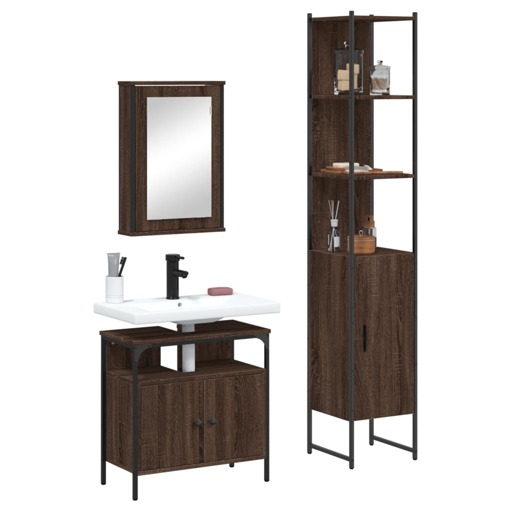 Bathroom Furniture Set 3 Pcs 33 X 33 X 185.5 Cm