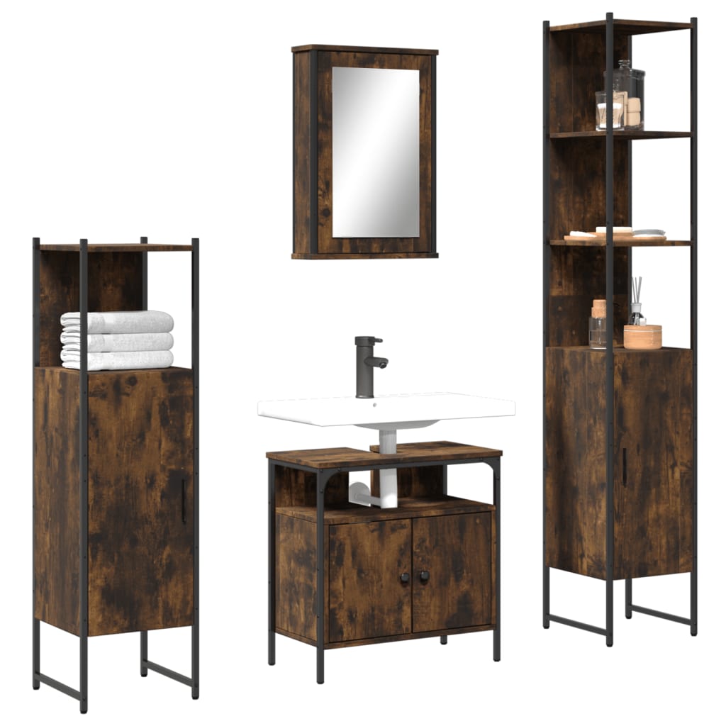 Bathroom Furniture Set 4 Pcs 33 X 33 X 185.5 Cm