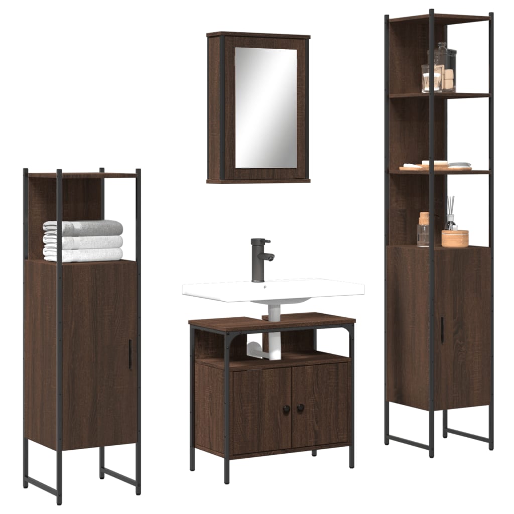 Bathroom Furniture Set 4 Pcs 33 X 33 X 185.5 Cm