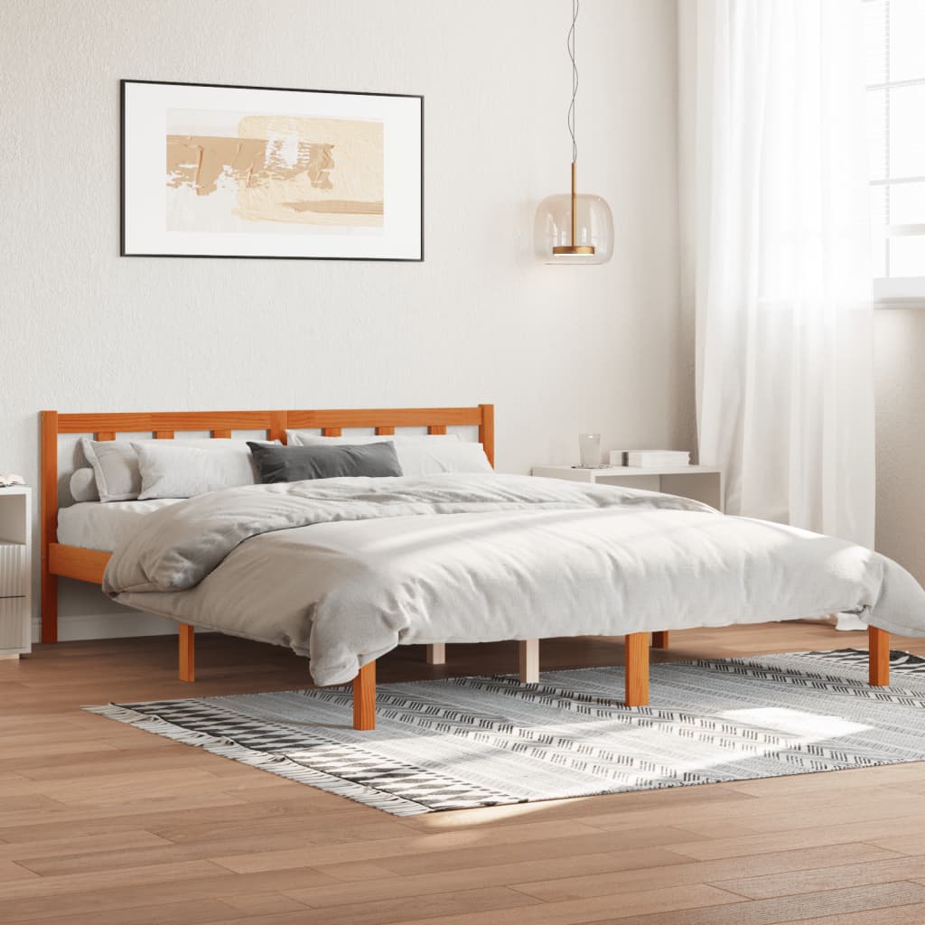 810077 Bed Frame Without Mattress Solid Wood
