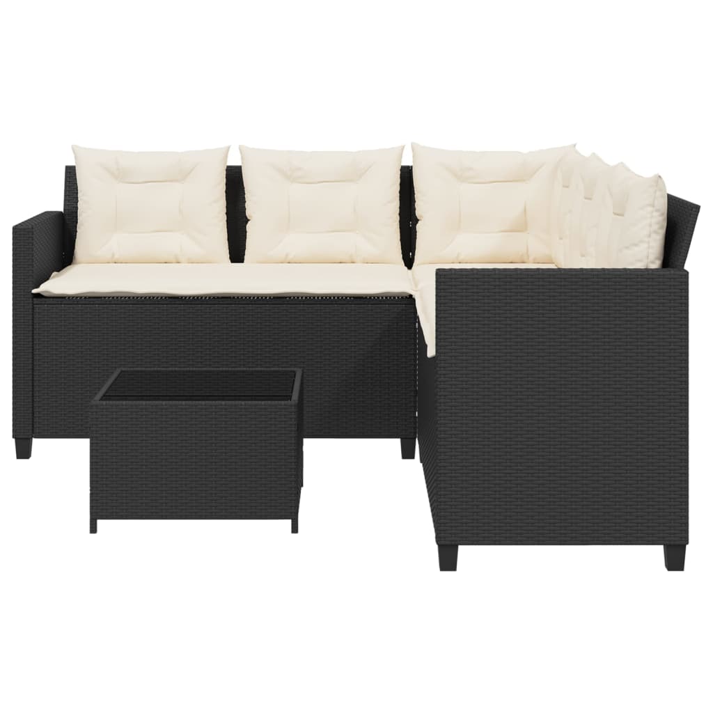 Garden Sofa With Table And Cushions L-Shaped Poly Rattan