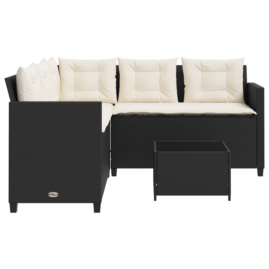 Garden Sofa With Table And Cushions L-Shaped Poly Rattan