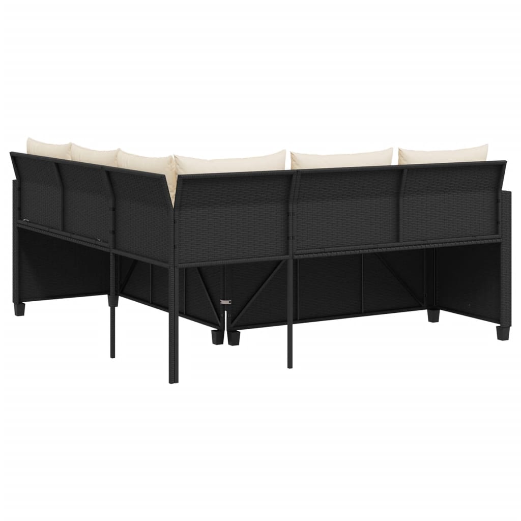 Garden Sofa With Table And Cushions L-Shaped Poly Rattan