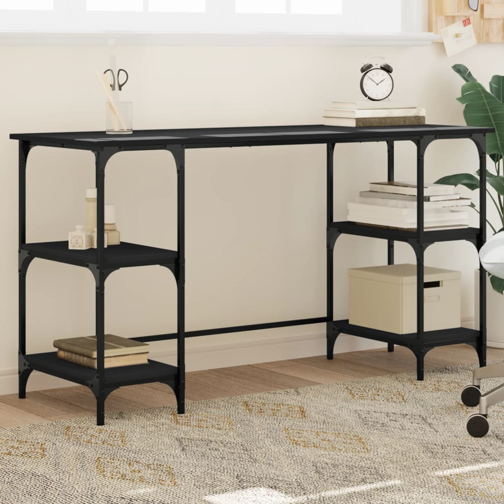 Desk 140X50X75 Cm Metal And Engineered Wood