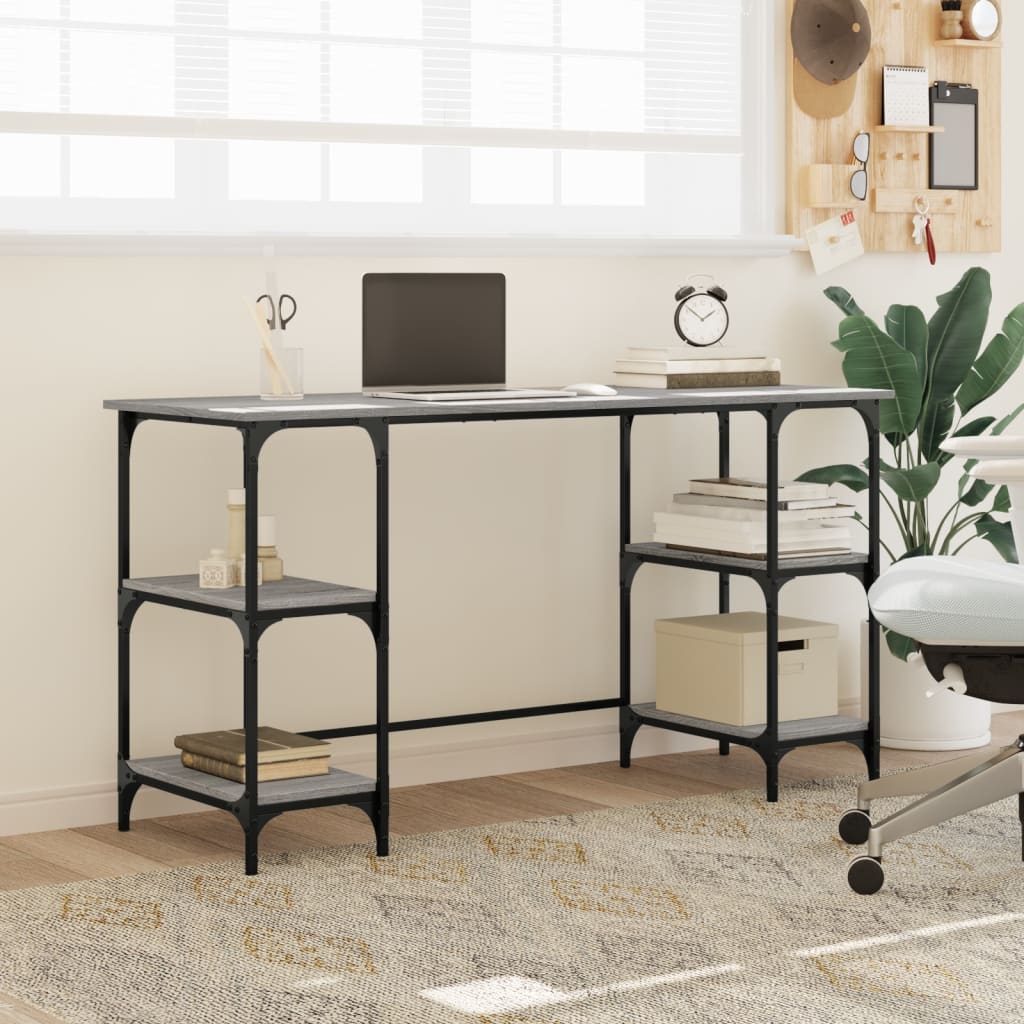 Desk 140X50X75 Cm Metal And Engineered Wood
