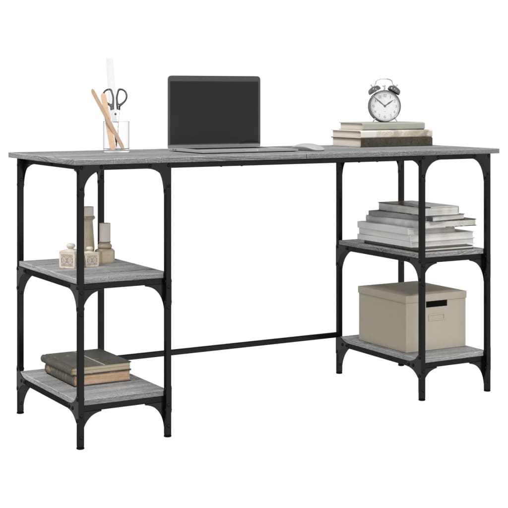 Desk 140X50X75 Cm Metal And Engineered Wood