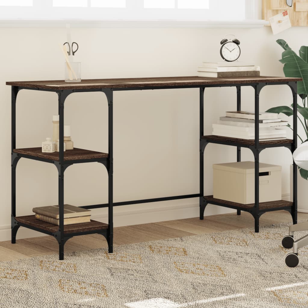 Desk 140X50X75 Cm Metal And Engineered Wood