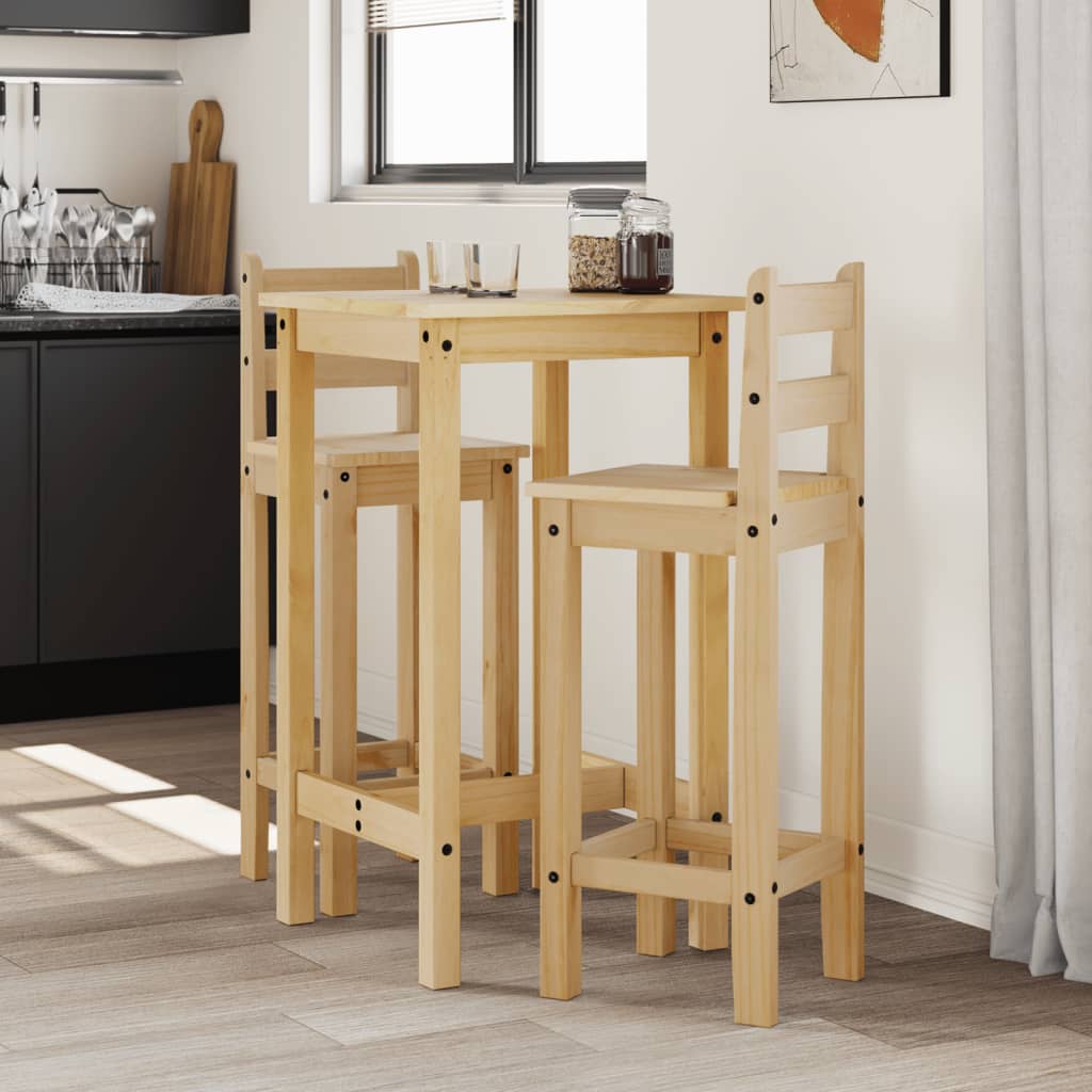 5 Piece Bar Set Solid Wood Pine