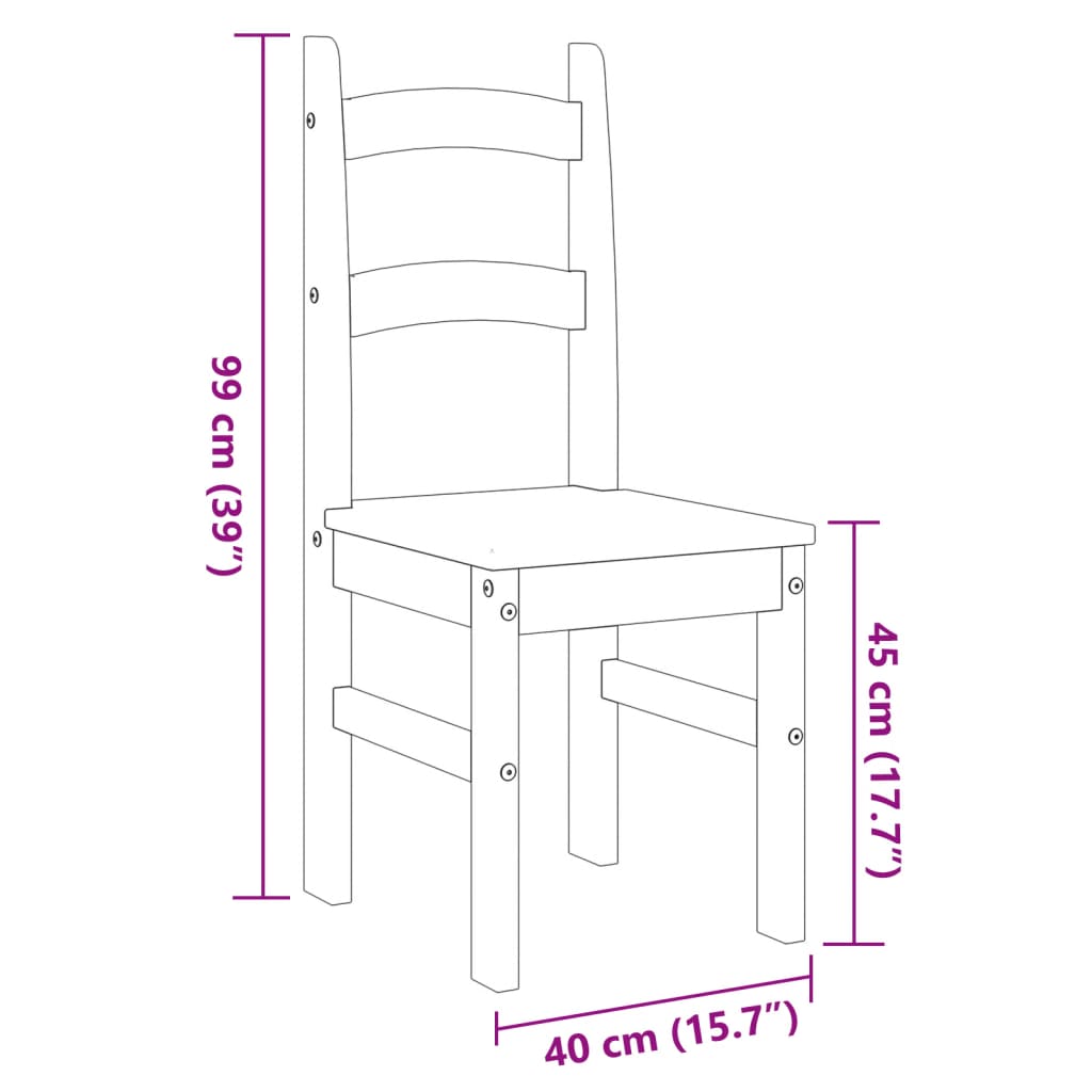 Dining Chairs 2 Pcs 40X46X99 Cm Solid Wood Pine