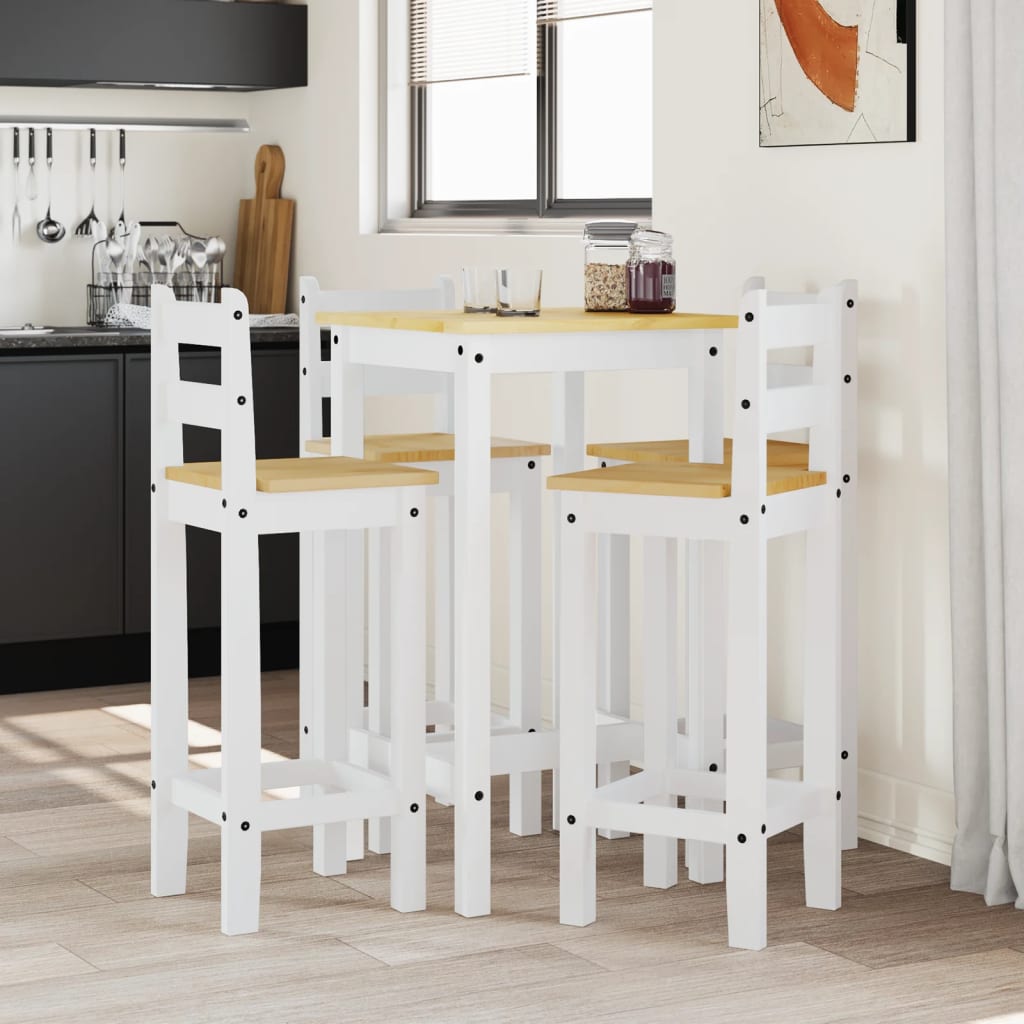 5 Piece Bar Set Solid Wood Pine