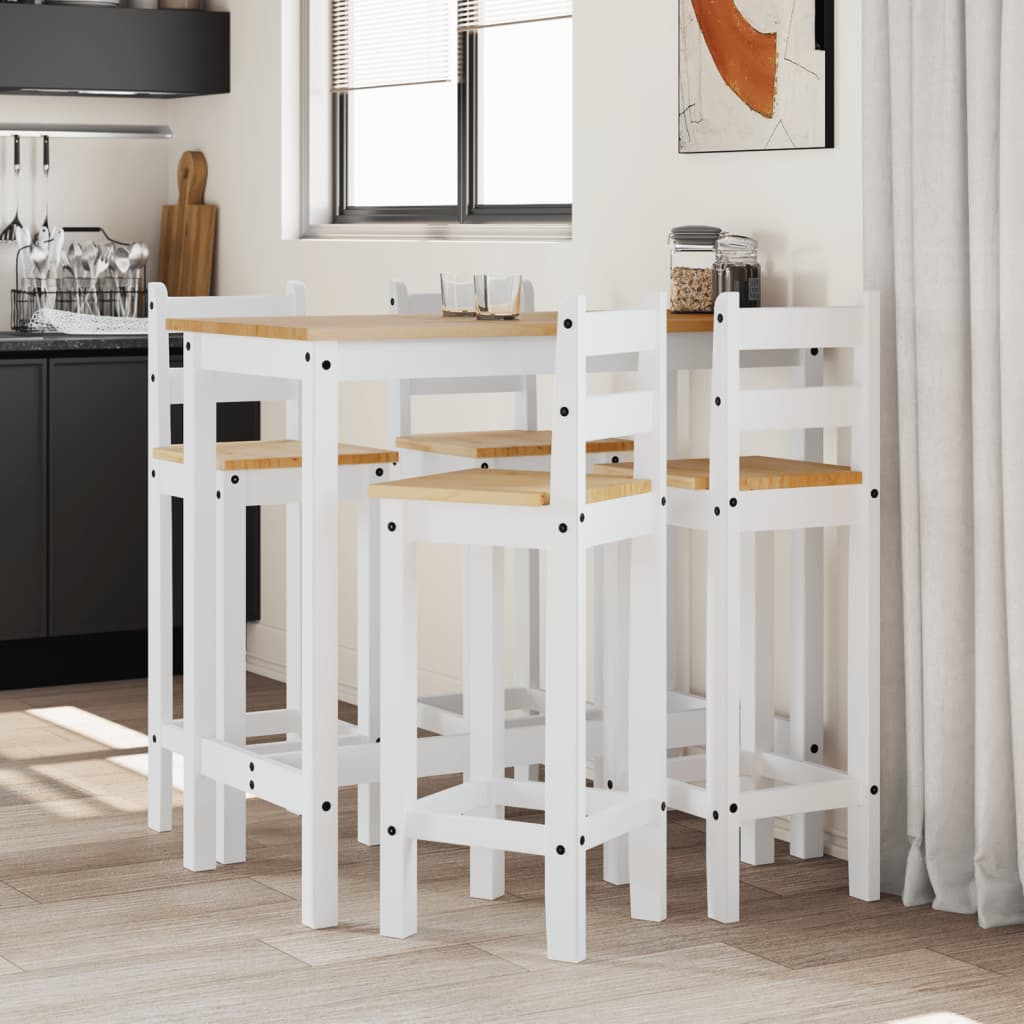 5 Piece Bar Set Solid Wood Pine