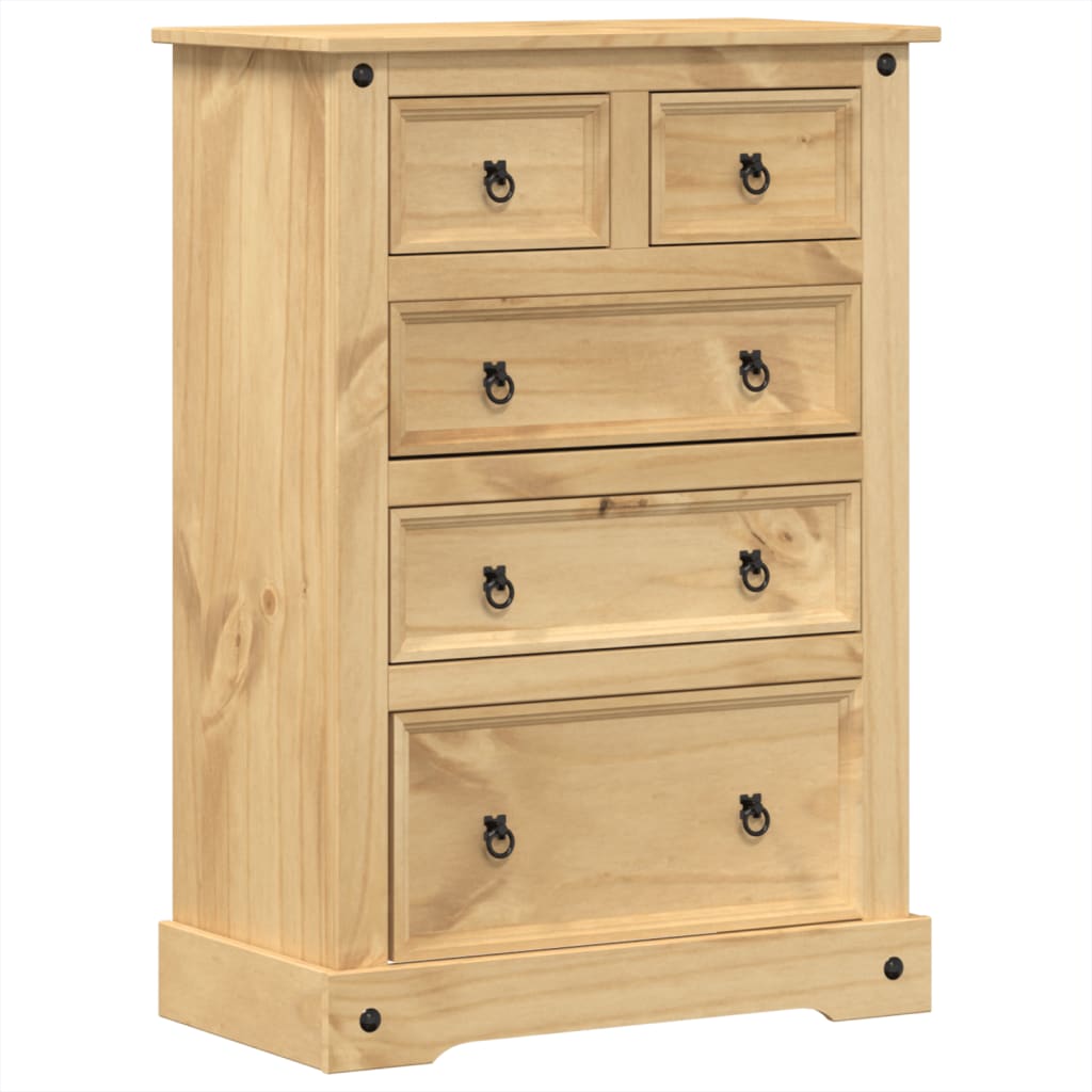 Chest Of Drawers Corona 80X43X114 Cm Solid Wood Pine