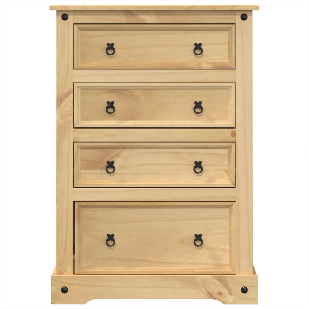 Chest Of Drawers Corona 80X43X114 Cm Solid Wood Pine