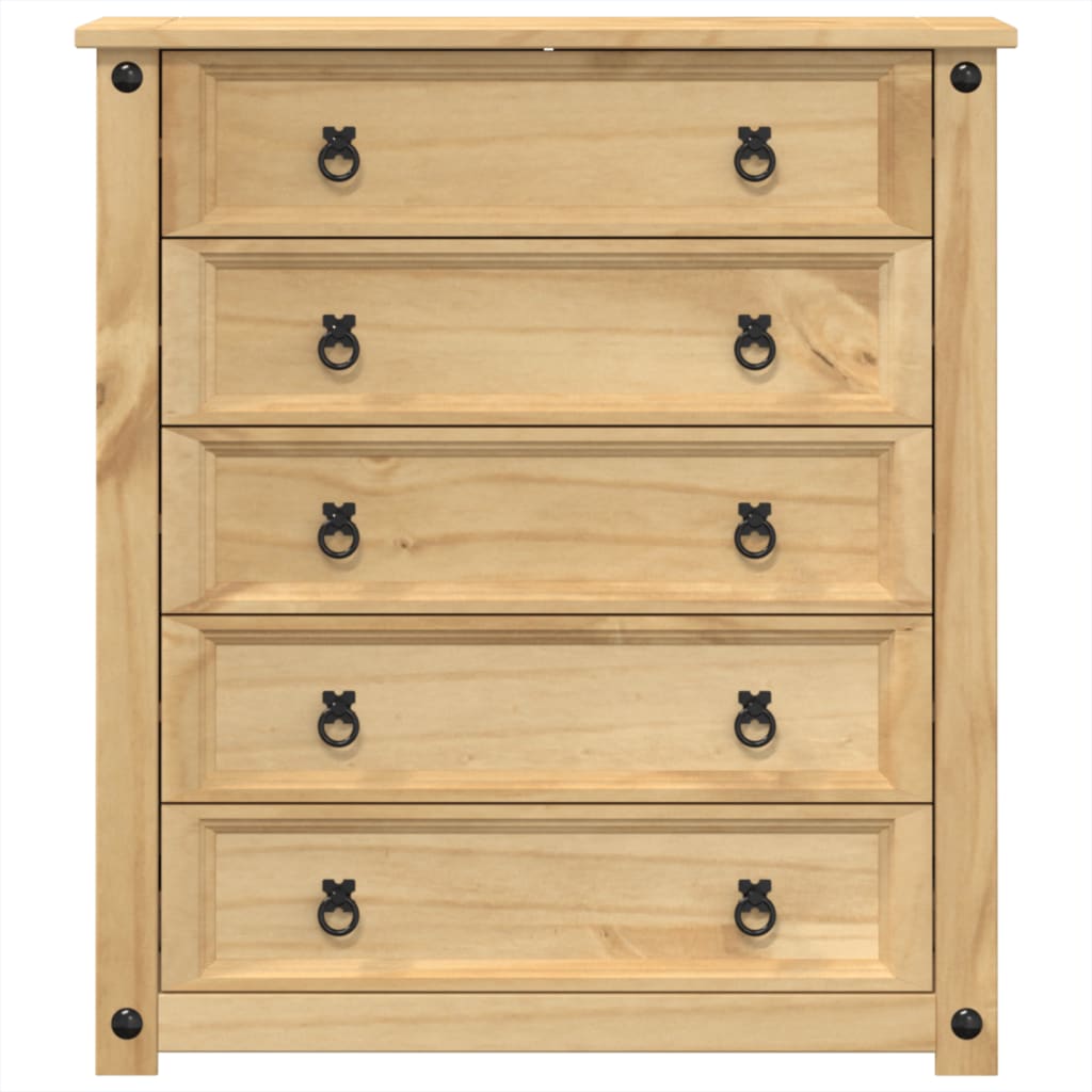 Chest Of Drawers Corona 80X40X89 Cm Solid Wood Pine