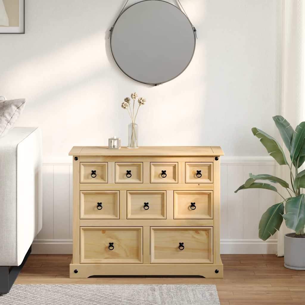 Chest Of Drawers Corona 101X45X82 Cm Solid Wood Pine