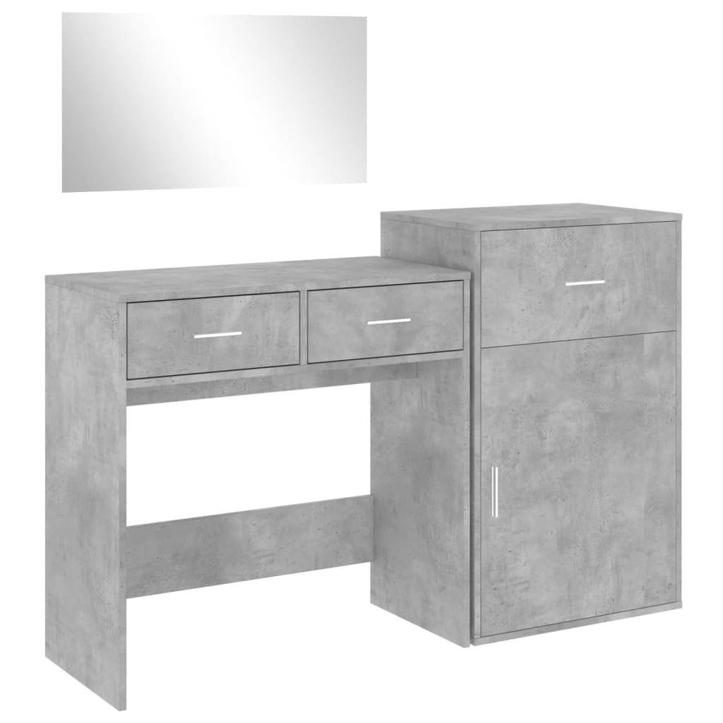 3 Piece Dressing Table Set Engineered Wood