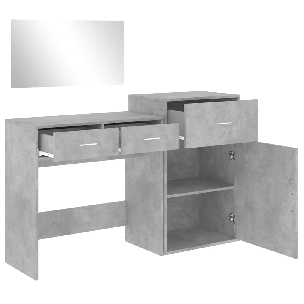 3 Piece Dressing Table Set Engineered Wood