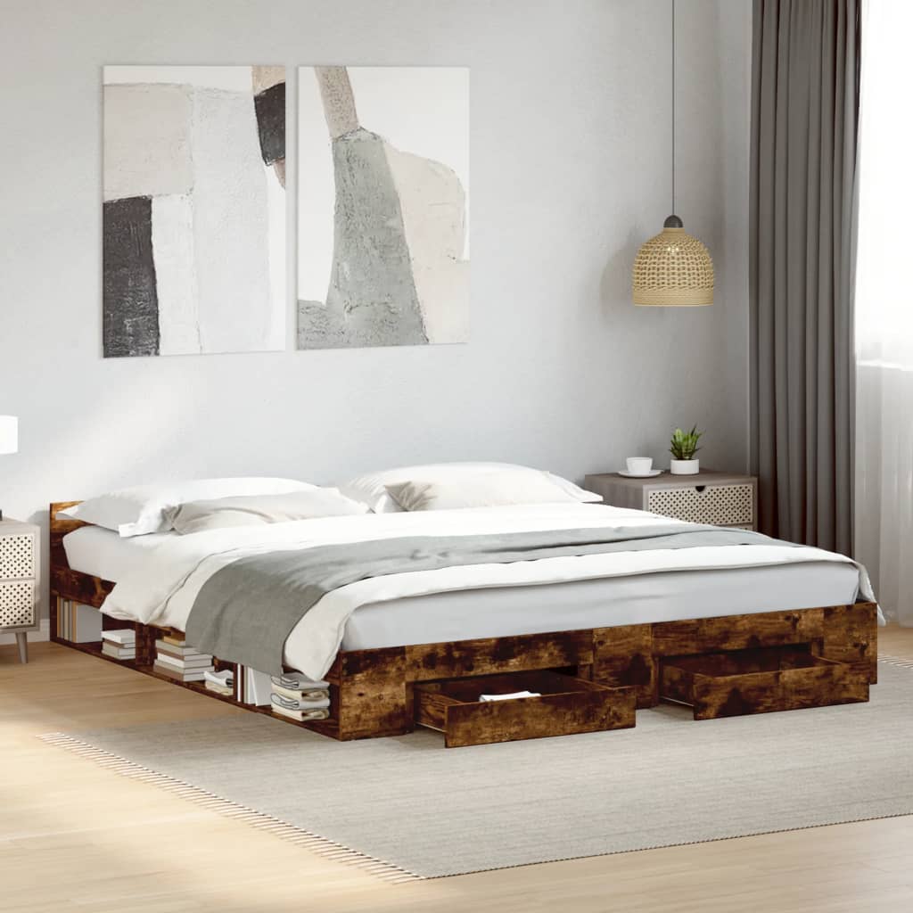 Bed Frame With Drawers Without Mattress Small Double