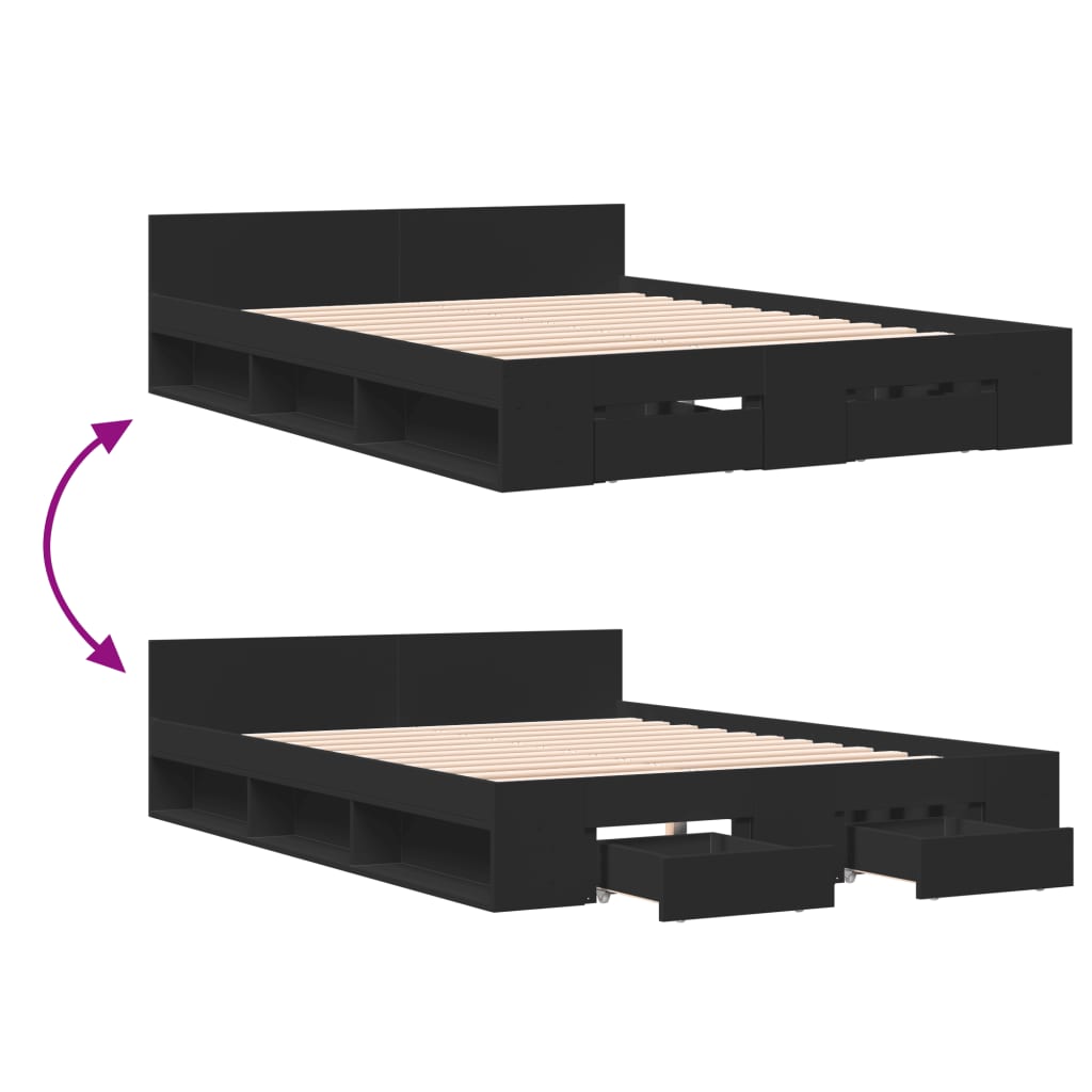 Bed Frame With Drawers Without Mattress Small Double