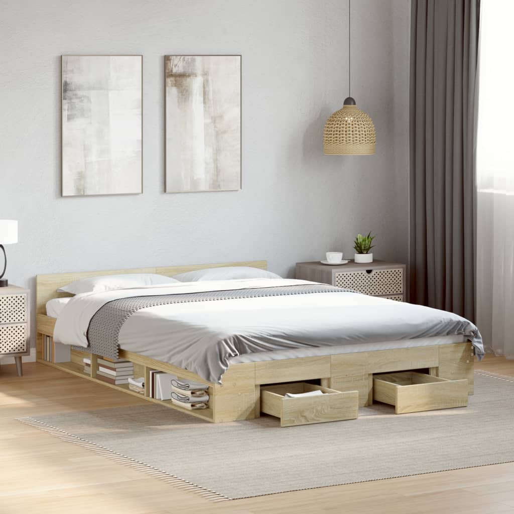 Bed Frame With Drawers Without Mattress Small Double