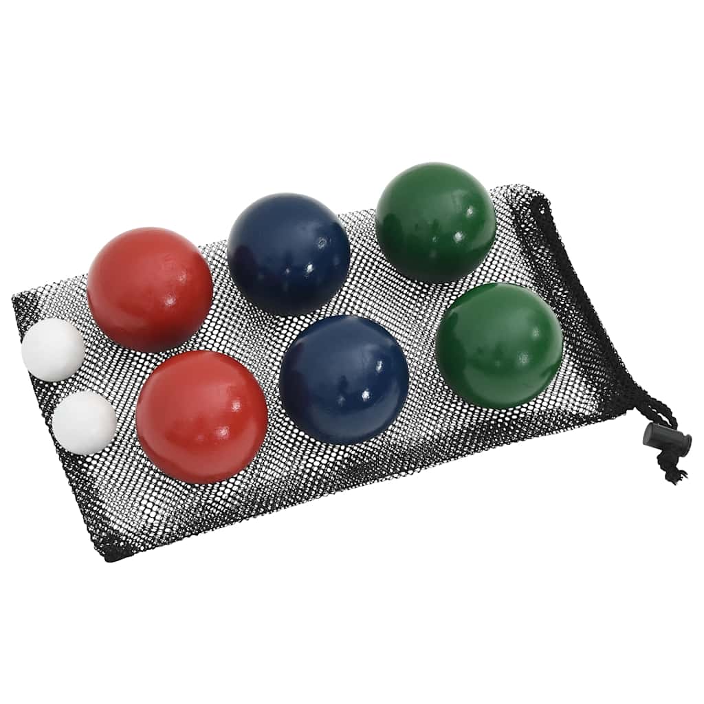 8 Piece Bocce Ball Set With Carrying Bag Solid Pine Wood