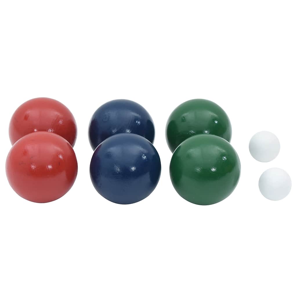 8 Piece Bocce Ball Set With Carrying Bag Solid Pine Wood