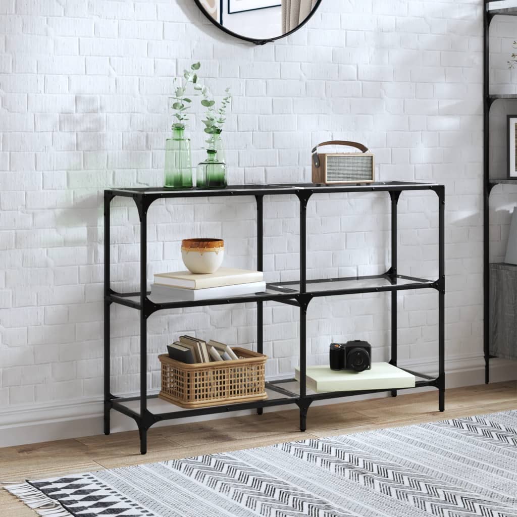 Console Table With Glass Top Steel