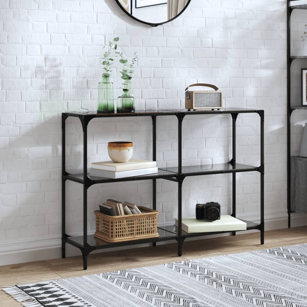 Console Table With Glass Top Steel