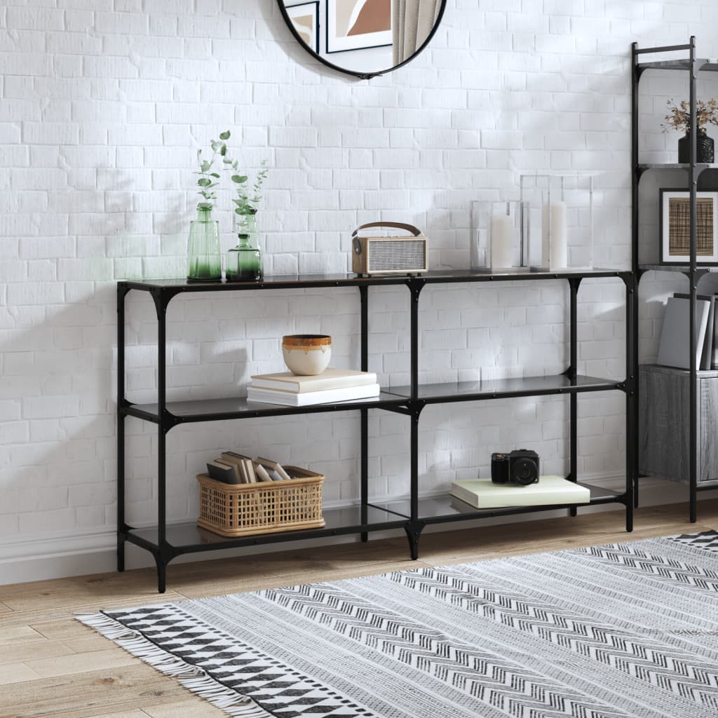Console Table With Glass Top Steel