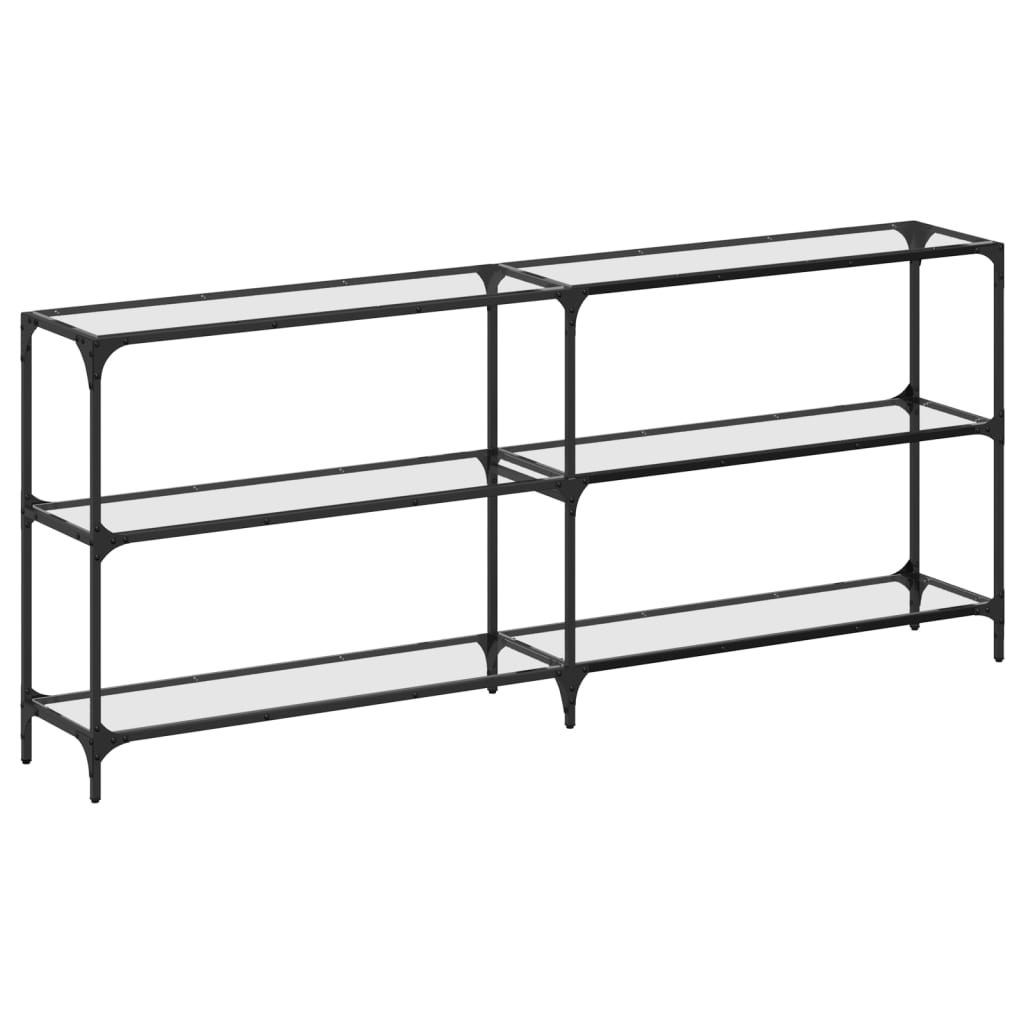 Console Table With Glass Top Steel
