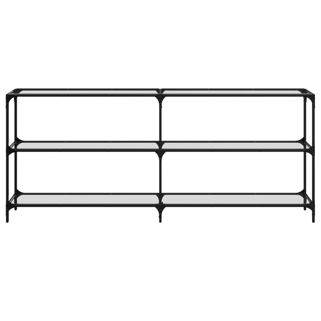 Console Table With Glass Top Steel