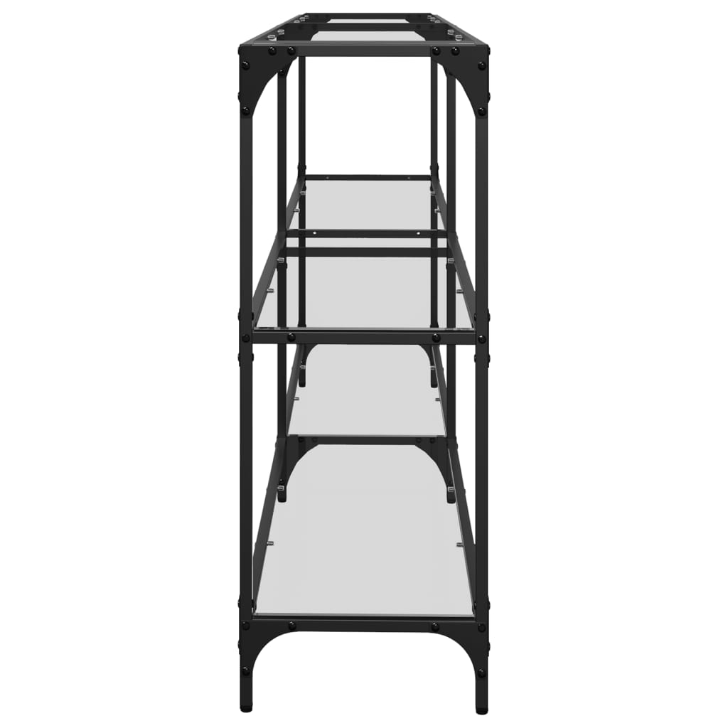 Console Table With Glass Top Steel