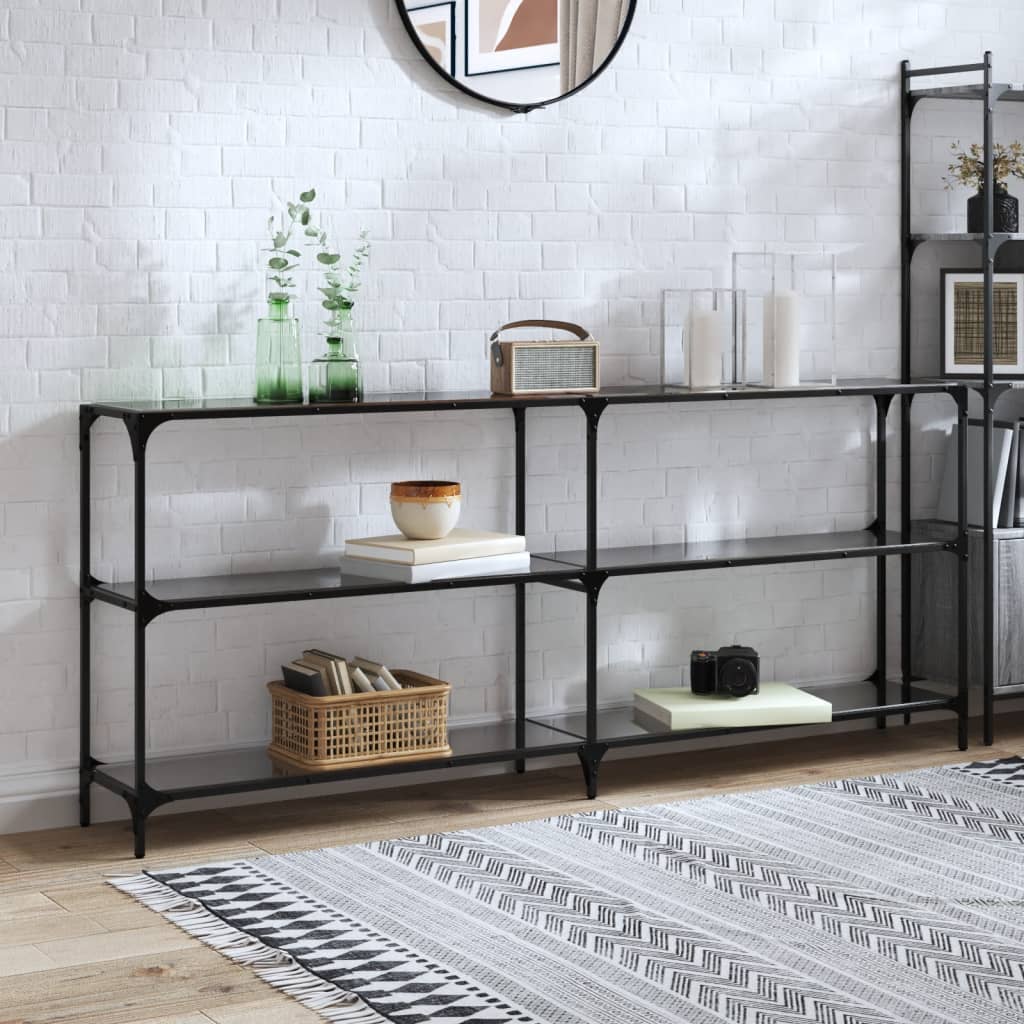 Console Table With Glass Top Steel