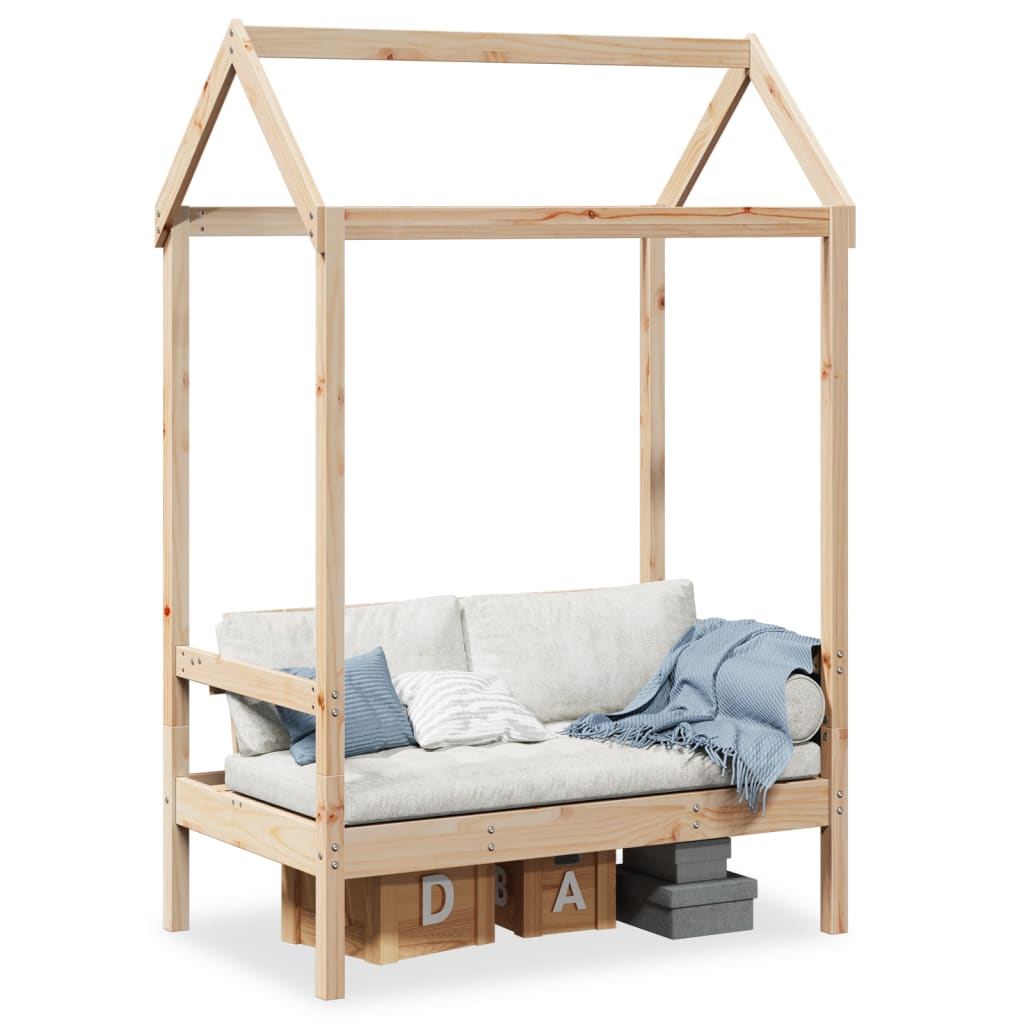 Bench With Roof 117.5X70X176.5 Cm Solid Wood Pine
