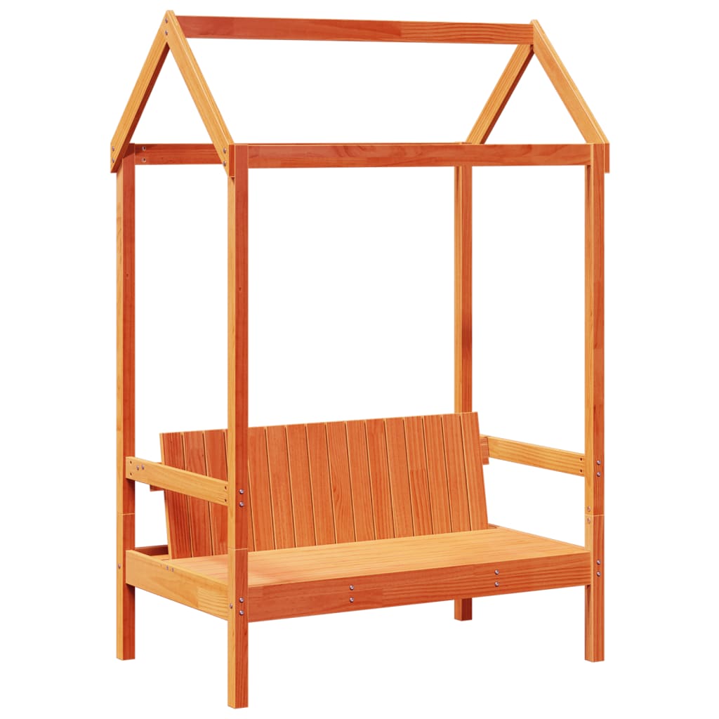 Bench With Roof 117.5X70X176.5 Cm Solid Wood Pine