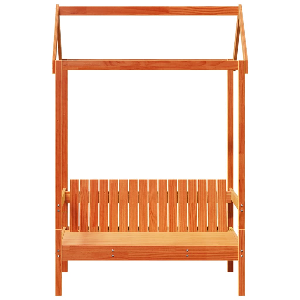 Bench With Roof 117.5X70X176.5 Cm Solid Wood Pine