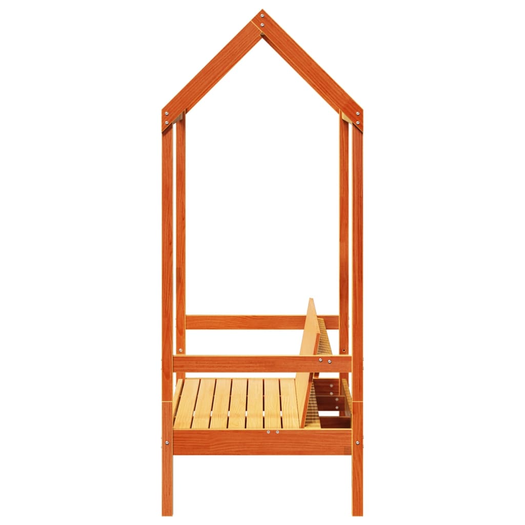 Bench With Roof 117.5X70X176.5 Cm Solid Wood Pine