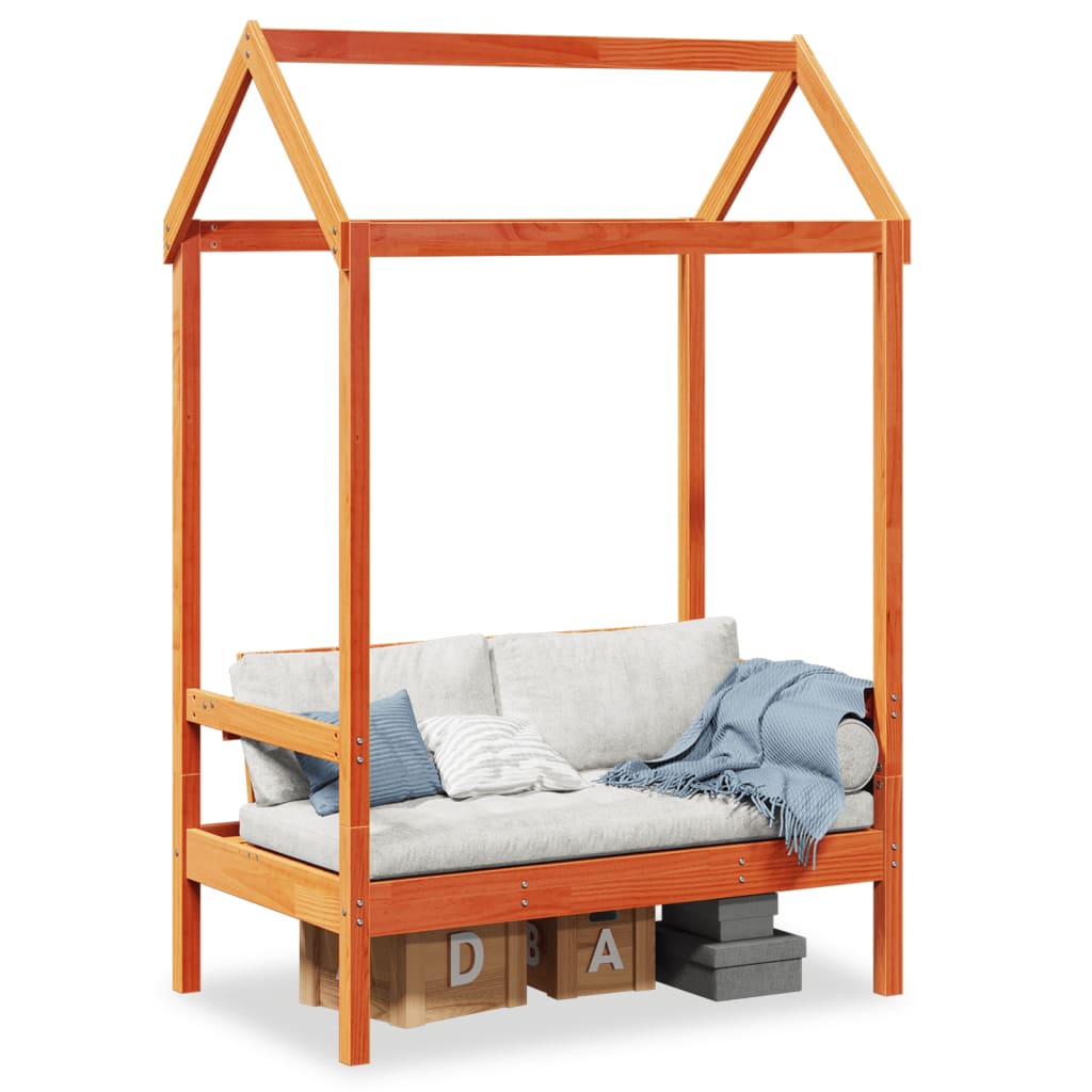 Bench With Roof 117.5X70X176.5 Cm Solid Wood Pine